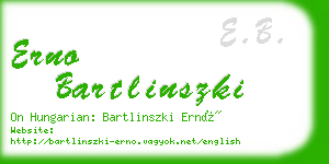 erno bartlinszki business card